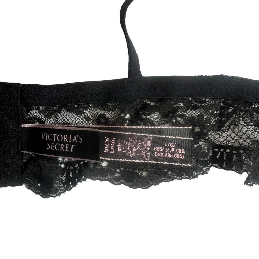 Victoria's Secret Unlined Wireless Lace Black Bralette Large‎ - Picture 9 of 10